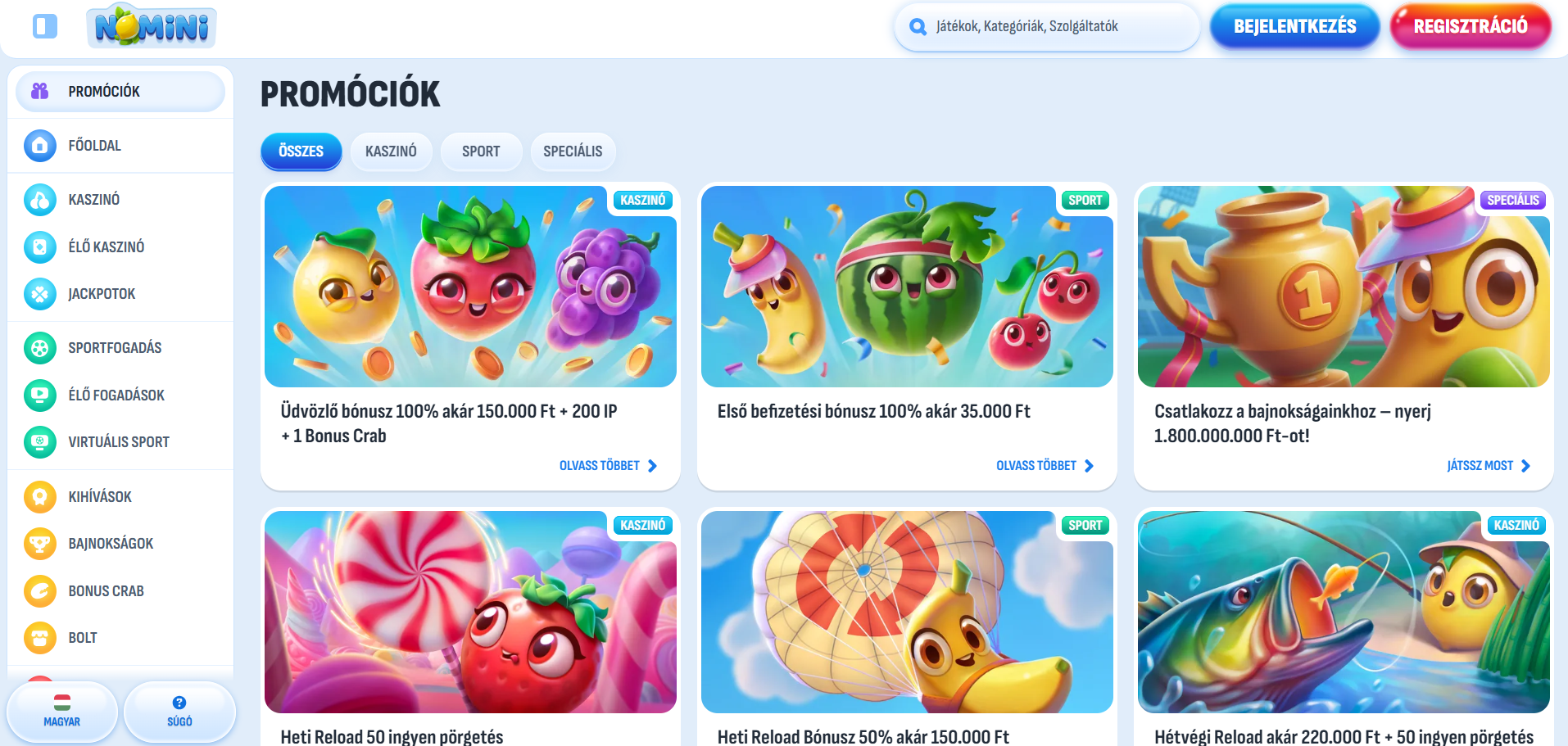 nomini casino bonuses