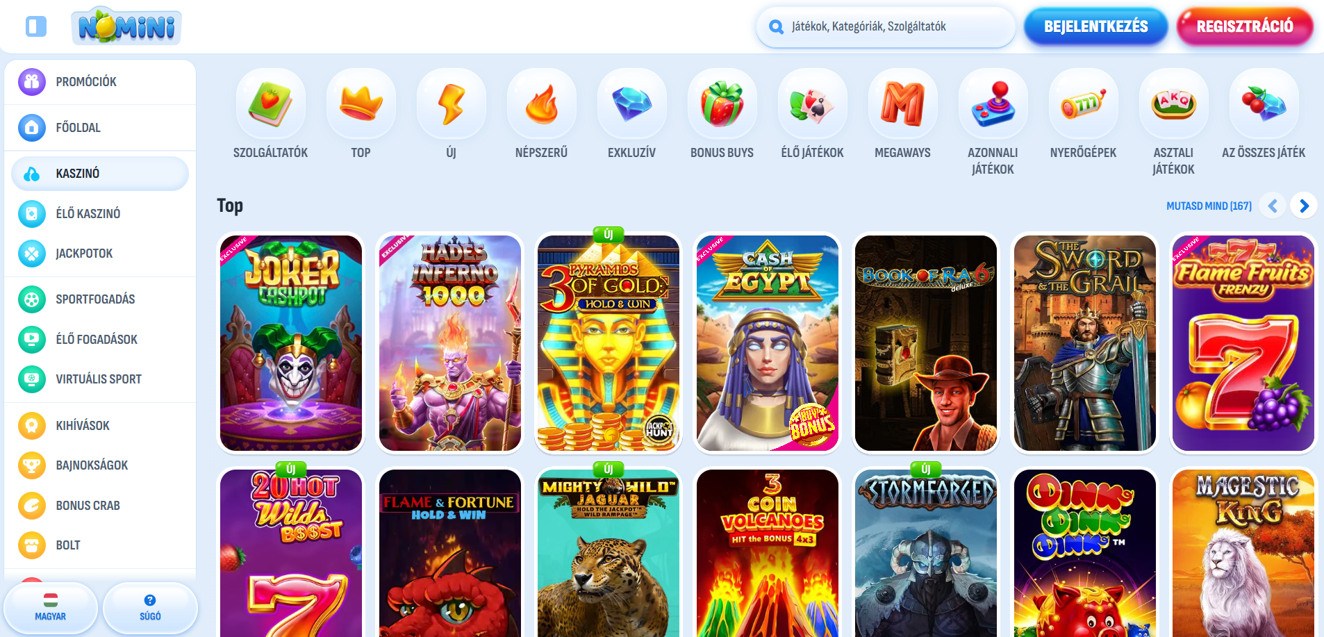 nomini casino games
