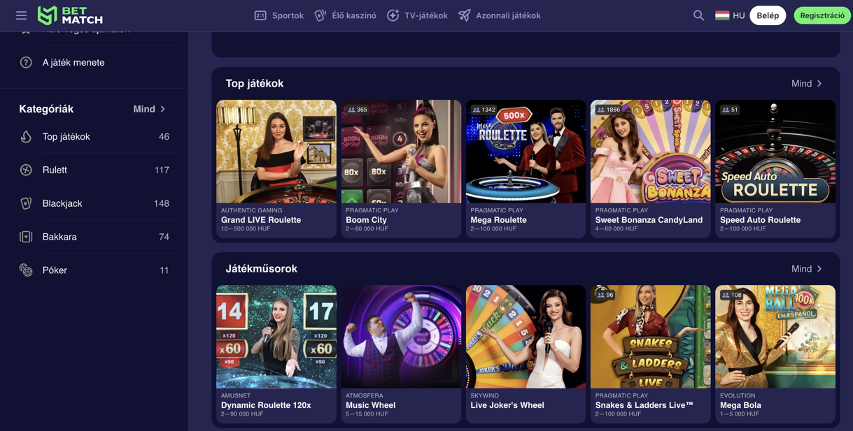 Betmatch Live Games