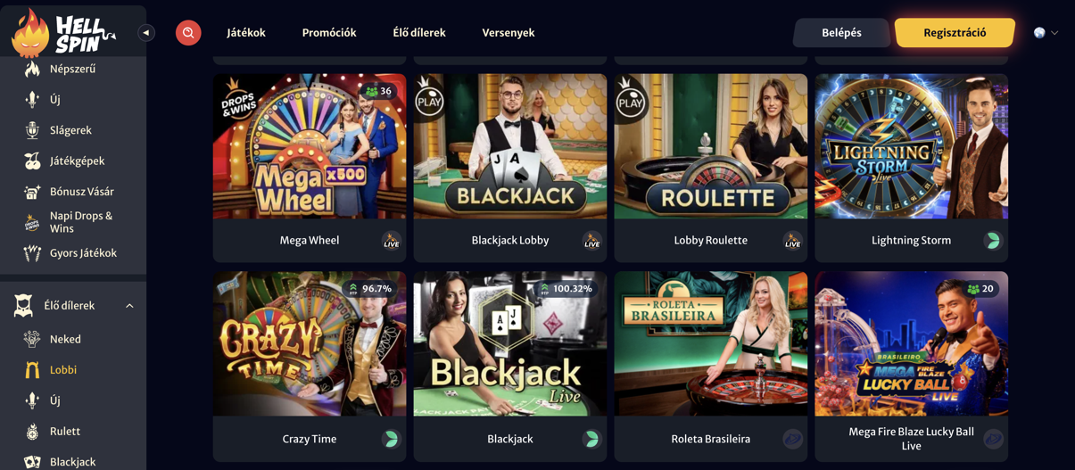 Hellspin Live Games