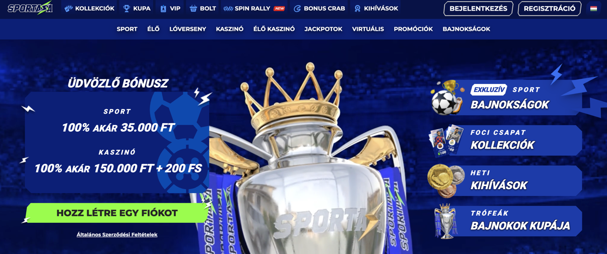 Sportaza Casino Main Page