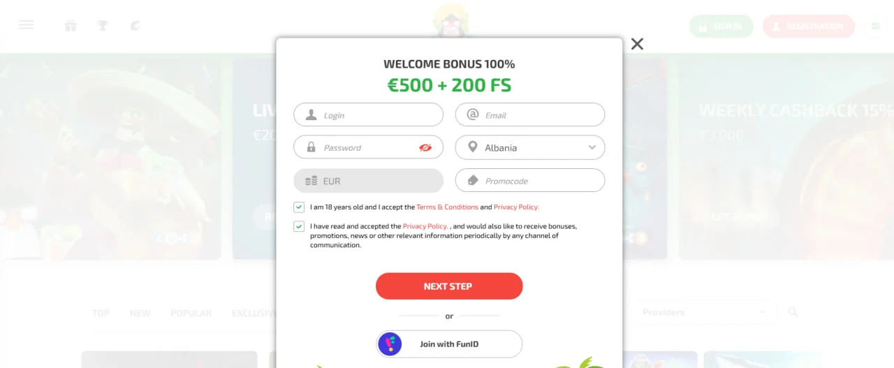 BoaBoa Casino Registration
