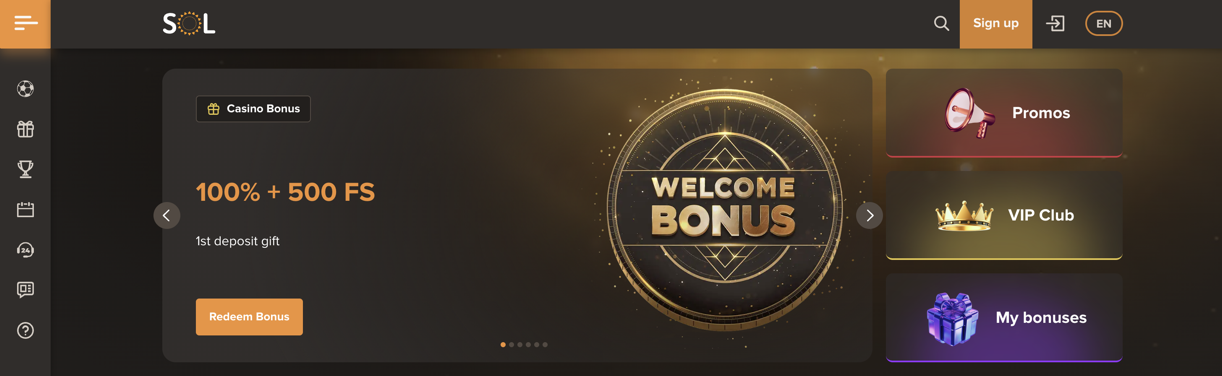 Sol Casino Bonuses